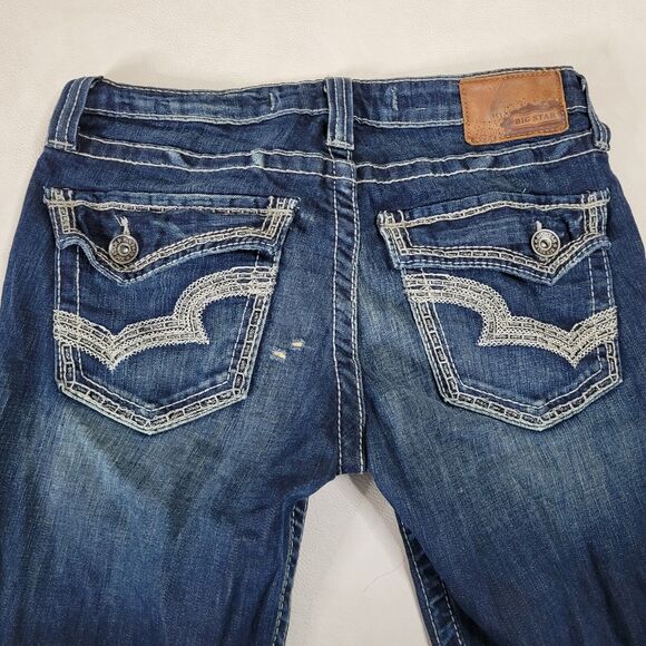 Big Star Casey K Slim Boot Low Rise Womens 28XL 32X25 Blue Jeans Bootcut Ankle - Picture 11 of 15